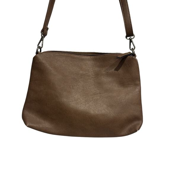 Joy Susan Crossbody Shoulder Vegan Leather Hobo Purse Brown W/Adjust. Strap NWOT - Picture 2 of 8